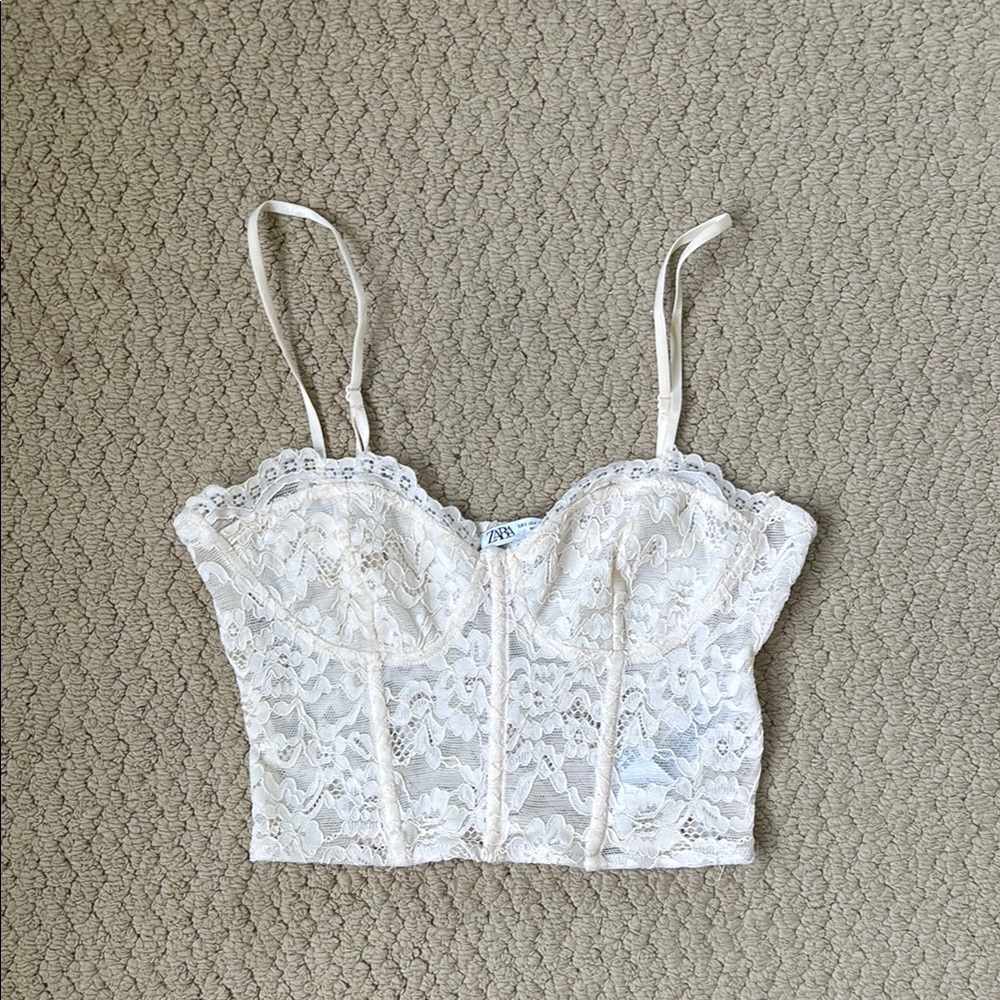 Zara Ivory Lace Top